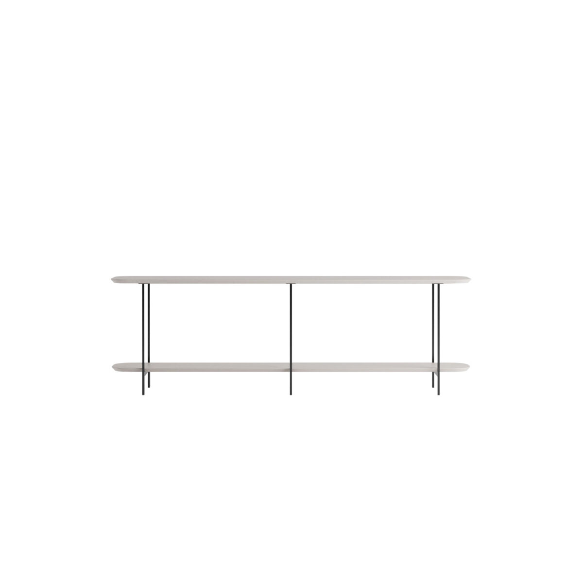 Sofá Table Iron 180 cm - Off-White c/ Preto