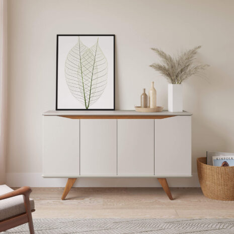 Buffet Olive 135 cm – Off-White c/ Natural