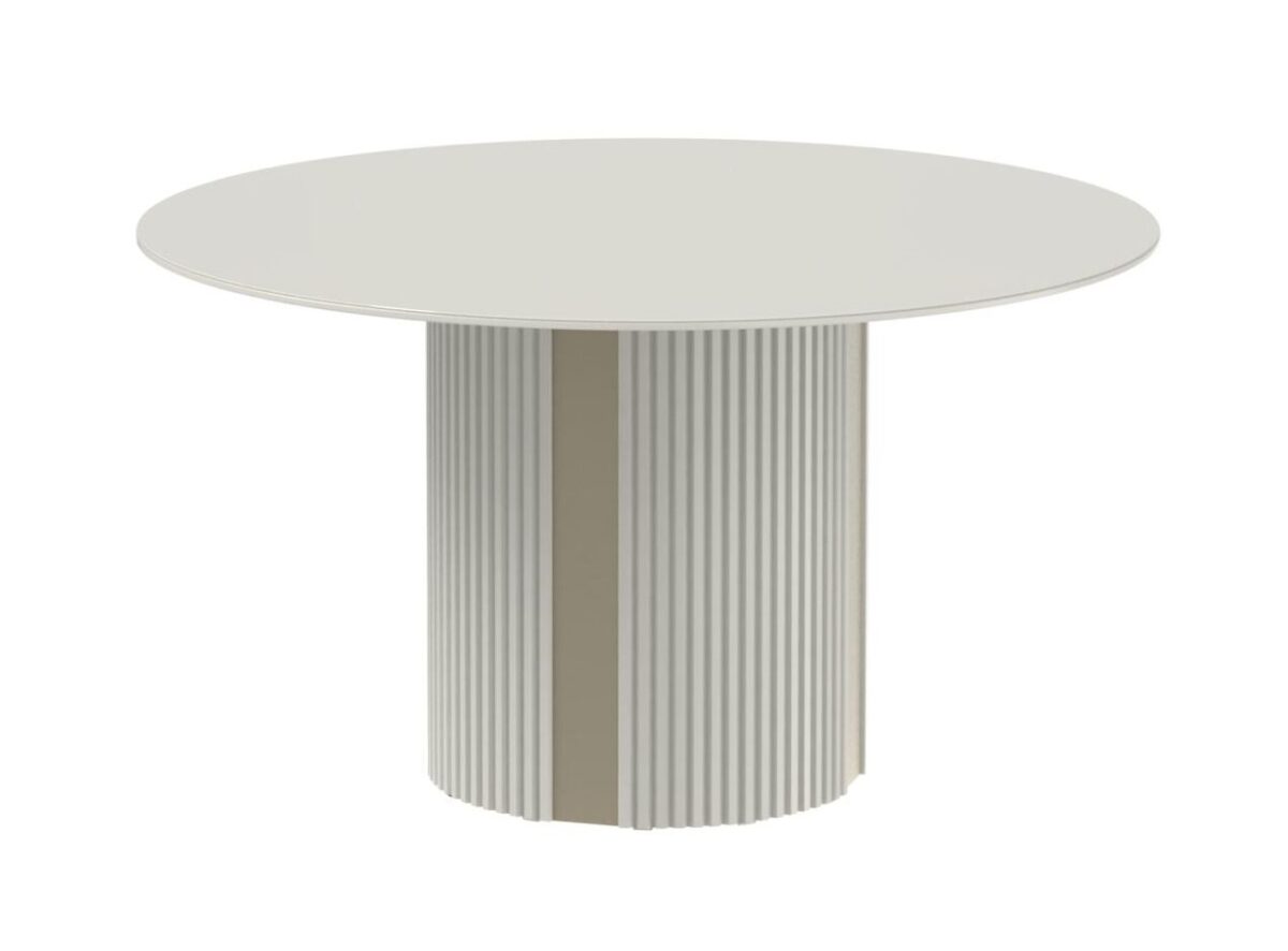 Mesa de Jantar Liege - Off-White c/ Campanhe - Redonda 135 cm
