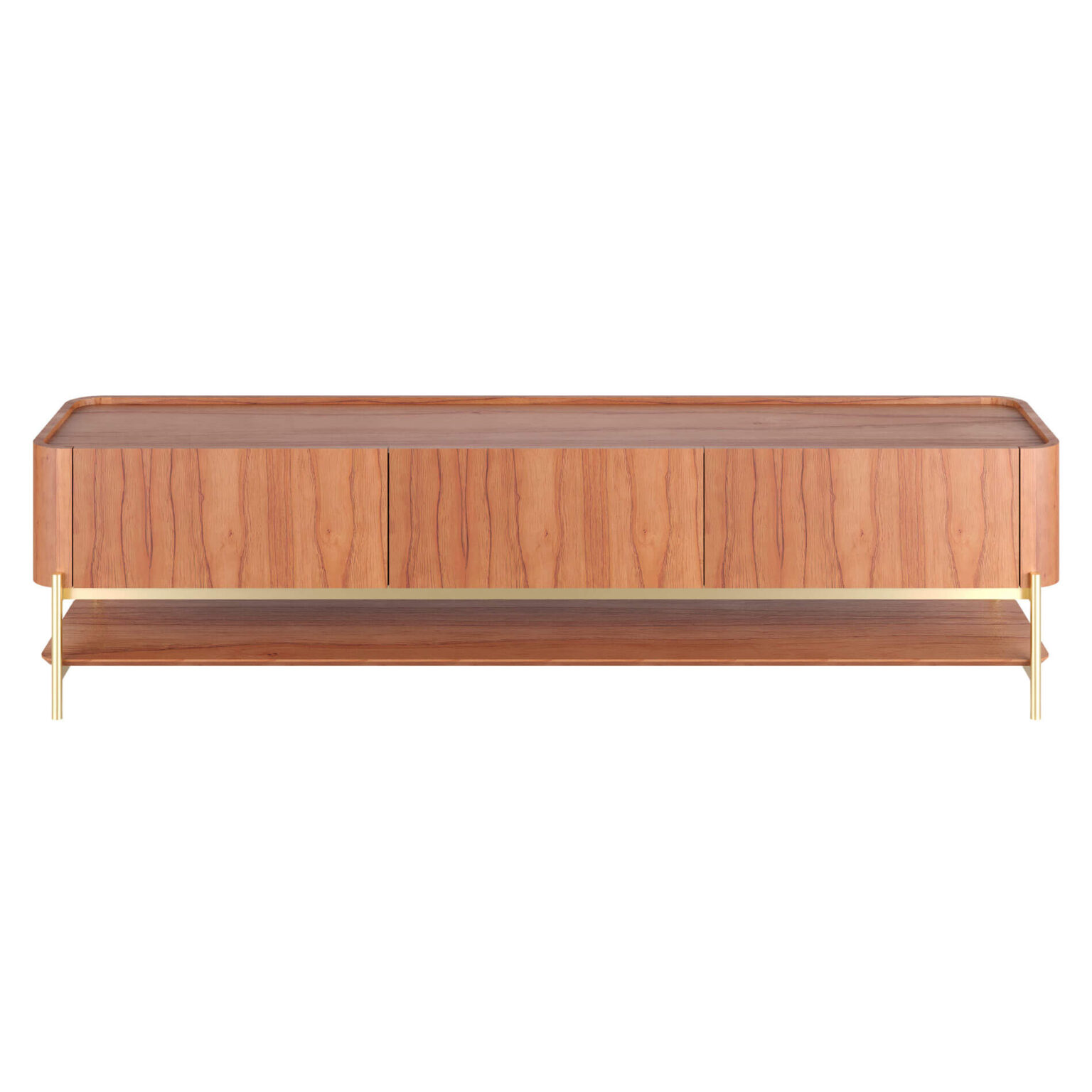 Rack Bold Curvado Lâmina de Madeira Aprimore Móveis e Decoração