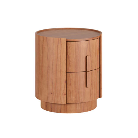 mesa-de-cabeceira-redonda-2-gavetas-laminado-natural-moderna