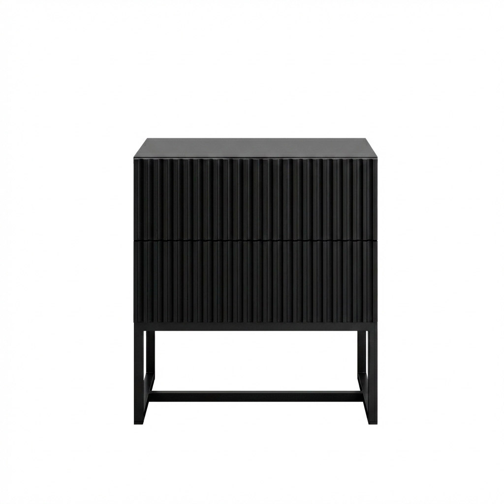 Criado-mudo-quarto-2-gavetas-pé-de-ferro-preto