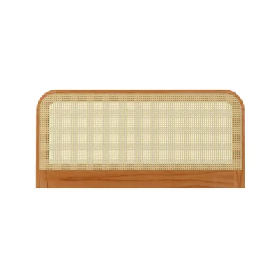 Cabeceira Sevilha Curvada c/ Palha Indiana - 140 x 65cm - Castanho