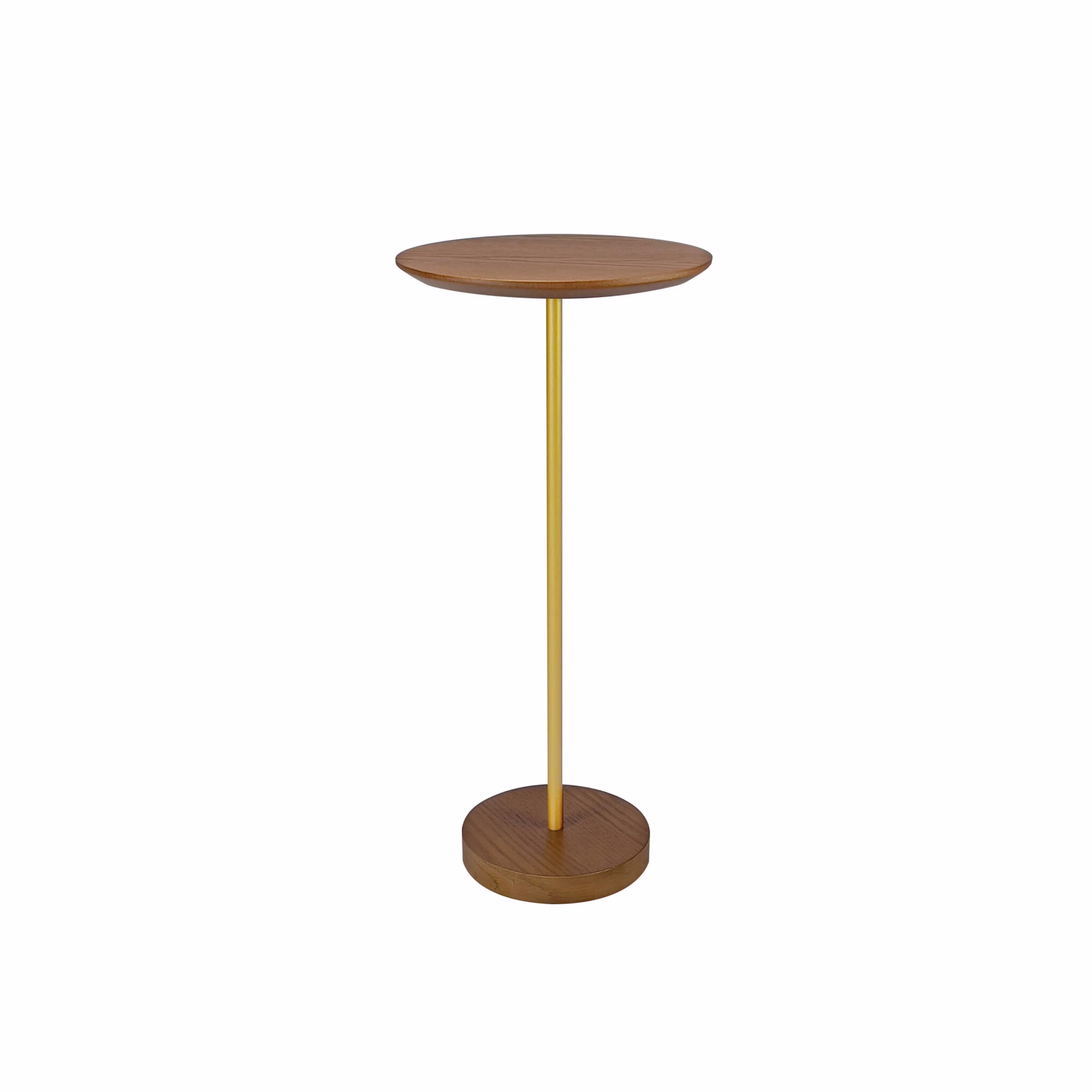 Mesa Lateral Redonda Wood - Lâmina de Carvalho Natural