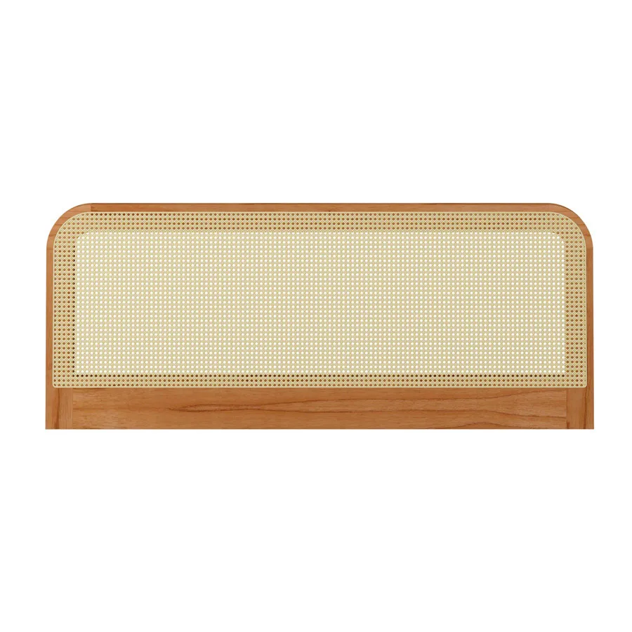 Cabeceira Sevilha Curvada c/ Palha Indiana - 160 x 65cm - Castanho