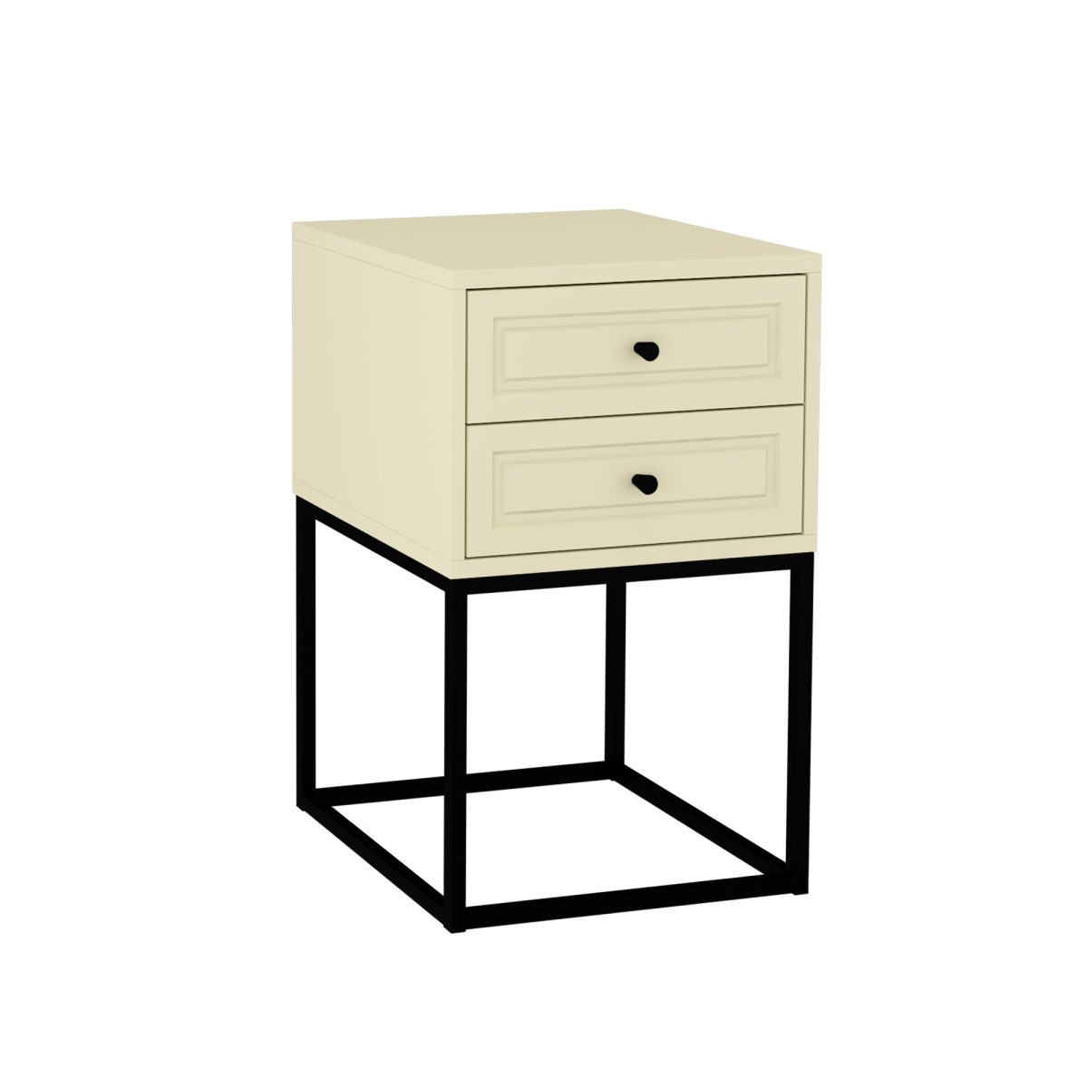 criado-mudo-bege-duas-gavetas-preto