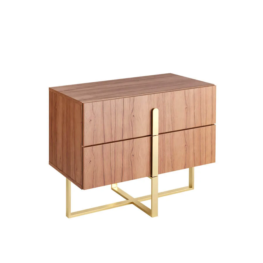 Mesa de Cabeceira Aurora Lâmina de Madeira Carvalho - Imagem 3