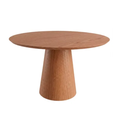 Mesa de Jantar Cone Redonda - Lâmina de Carvalho Natural