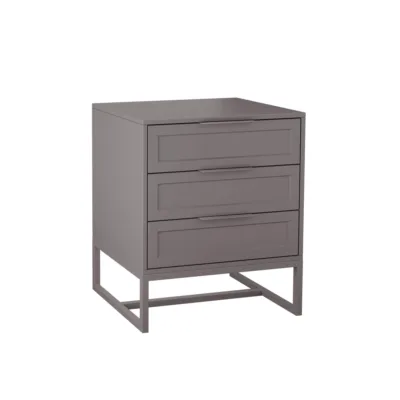 Mesa de Cabeceira Classic 3 Gavetas 50cm - Cinza Médio