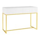 Aparador Friso 2 gavetas 110cm - Branco - Dourado