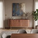 Buffet Curvo Elipse 160cm - Castanho - Champanhe