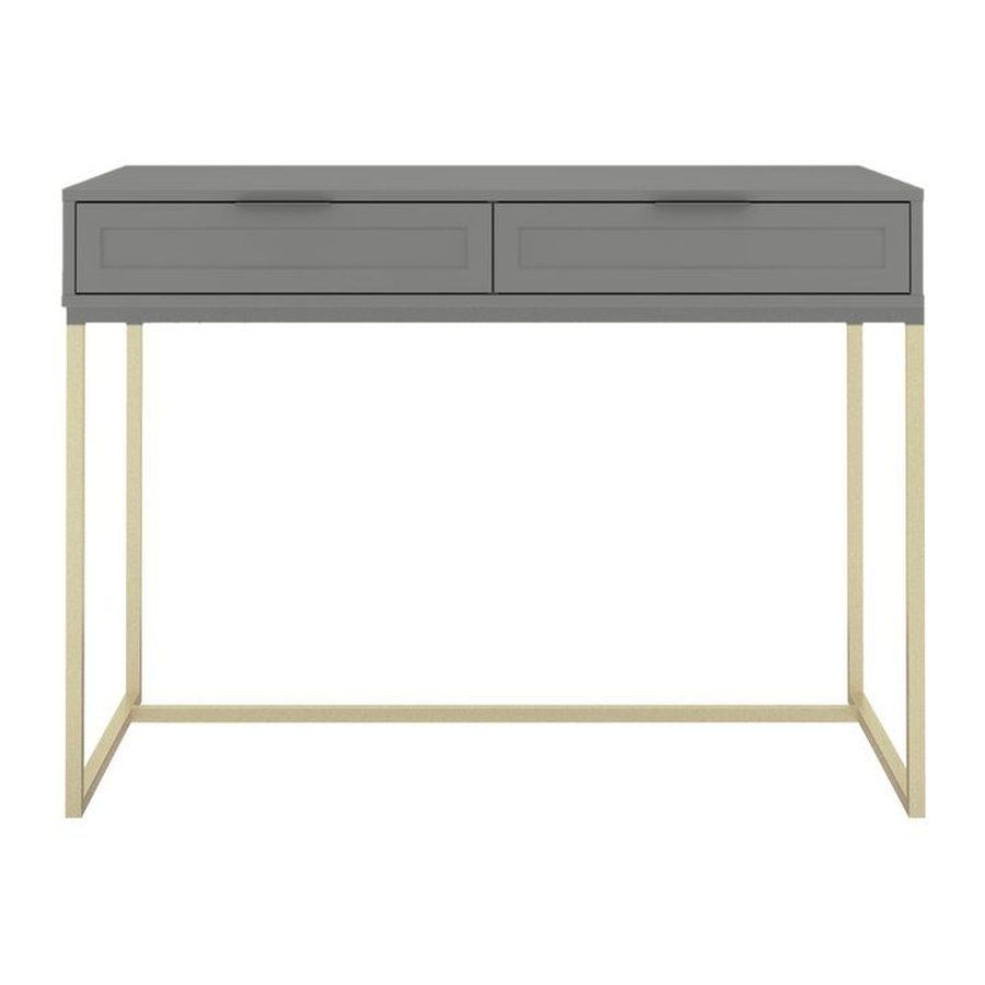 Escrivaninha Classic 2 gavetas - Cinza Médio - Champanhe