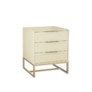 Mesa de Cabeceira Classic 3 gavetas 55cm - Frapê - Champanhe