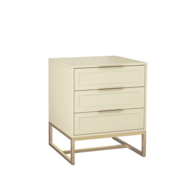 Mesa de Cabeceira Classic 3 gavetas 55cm - Frapê - Champanhe