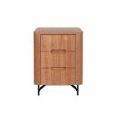 Mesa de Cabeceira Flow 3 gavetas 45cm - Castanho - Preto