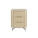 Mesa de Cabeceira Flow 3 gavetas 45cm - Champanhe - Cinza Grafite Metalizado