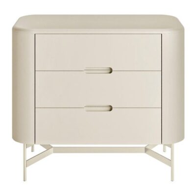 Mesa de Cabeceira Flow 3 gavetas 45cm - Lâmina Frapê - Frapê