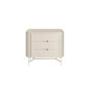 Mesa de Cabeceira Flow 3 gavetas 45cm - Lâmina Frapê - Frapê