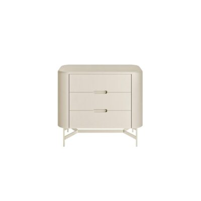 Mesa de Cabeceira Flow 3 gavetas 45cm - Lâmina Frapê - Frapê