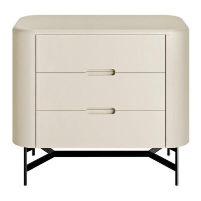 Mesa de Cabeceira Flow 3 gavetas 55cm - Frapê - Preto