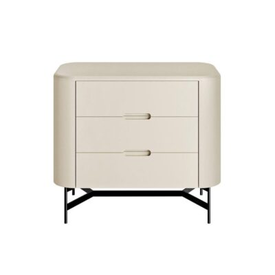 Mesa de Cabeceira Flow 3 gavetas 55cm - Frapê - Preto