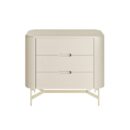 Mesa de Cabeceira Flow 3 gavetas 70cm - Frapê - Champanhe