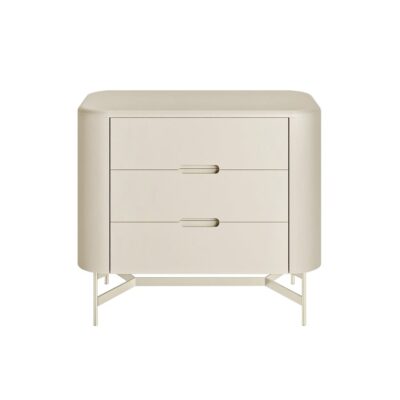 Mesa de Cabeceira Flow 3 gavetas 70cm - Frapê - Frapê a pronta entrega