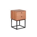 Mesa de Cabeceira Hanna 2 gavetas 40cm - Castanho - Preto