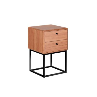 Mesa de Cabeceira Hanna 2 gavetas 40cm - Castanho - Preto