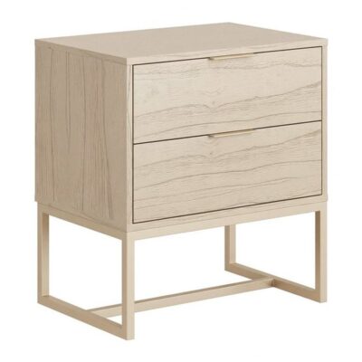 Mesa de Cabeceira Iron 2 gavetas 55cm - Champanhe - Champanhe