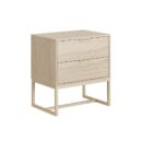 Mesa de Cabeceira Iron 2 gavetas 55cm - Champanhe - Champanhe