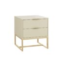Mesa de Cabeceira Iron 2 gavetas 70cm - Frapê - Champanhe
