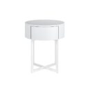 Mesa de Cabeceira Luna Redonda 1 gaveta - Branco - Branco