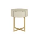Mesa de Cabeceira Luna Redonda 1 gaveta - Frapê - Dourado