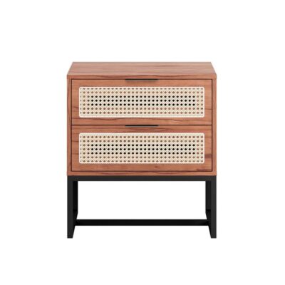 Mesa de Cabeceira Sevilha 2 gavetas - Castanho - Preto