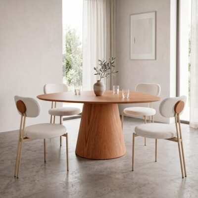 Mesa de Jantar Cone Orgânica 120cm - Castanho