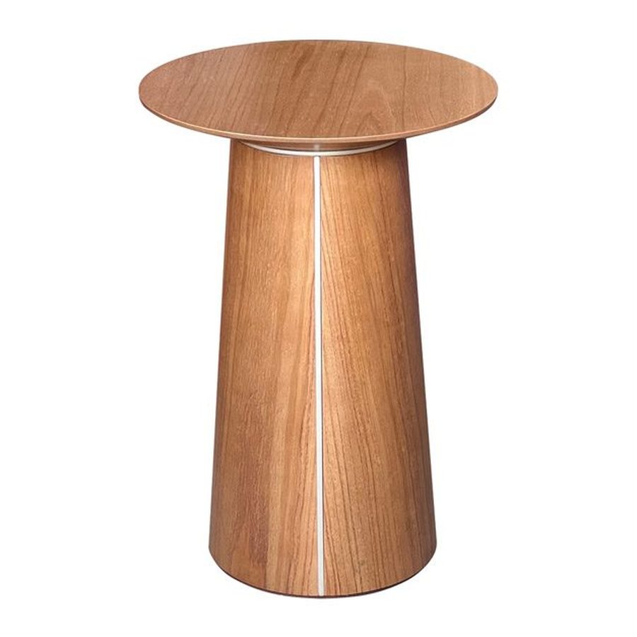 Mesa Lateral Cone Redonda 53cm - Castanho - Champanhe