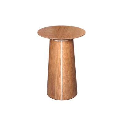 Mesa Lateral Cone Redonda 53cm - Castanho - Champanhe
