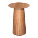 Mesa Lateral Cone Redonda 53cm - Castanho - Cinza Grafite Metalizado