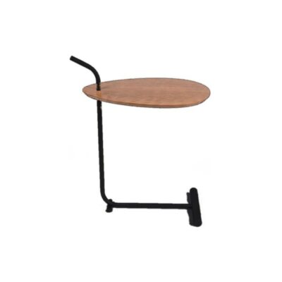 Mesa Lateral Orgânica Elipse - Castanho - Preto
