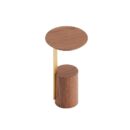 Mesa Lateral Redonda Sevilha 56cm - Castanho - Dourado