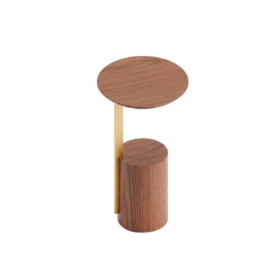 Mesa Lateral Redonda Sevilha 56cm - Castanho - Dourado