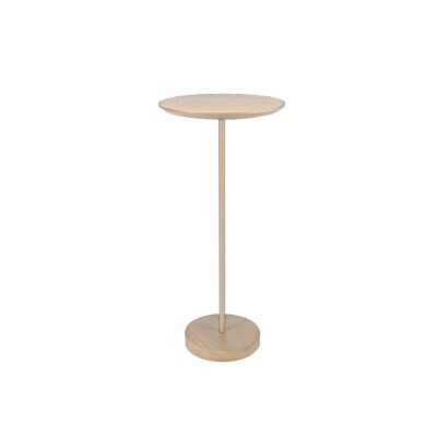 Mesa Lateral Redonda Wood 63cm - Champanhe - Champanhe a pronta entrega